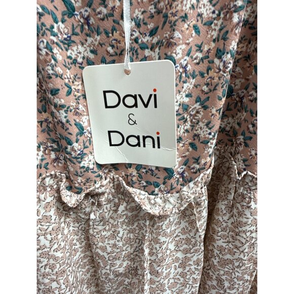 Davi & Dani Womens 2XL Floral Tiered Sundress Pink & White Lightweight With Tags - Picture 3 of 5